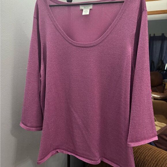 Laura Ashley Women Sparkle Pink Sweater Size 3X - Picture 5 of 6